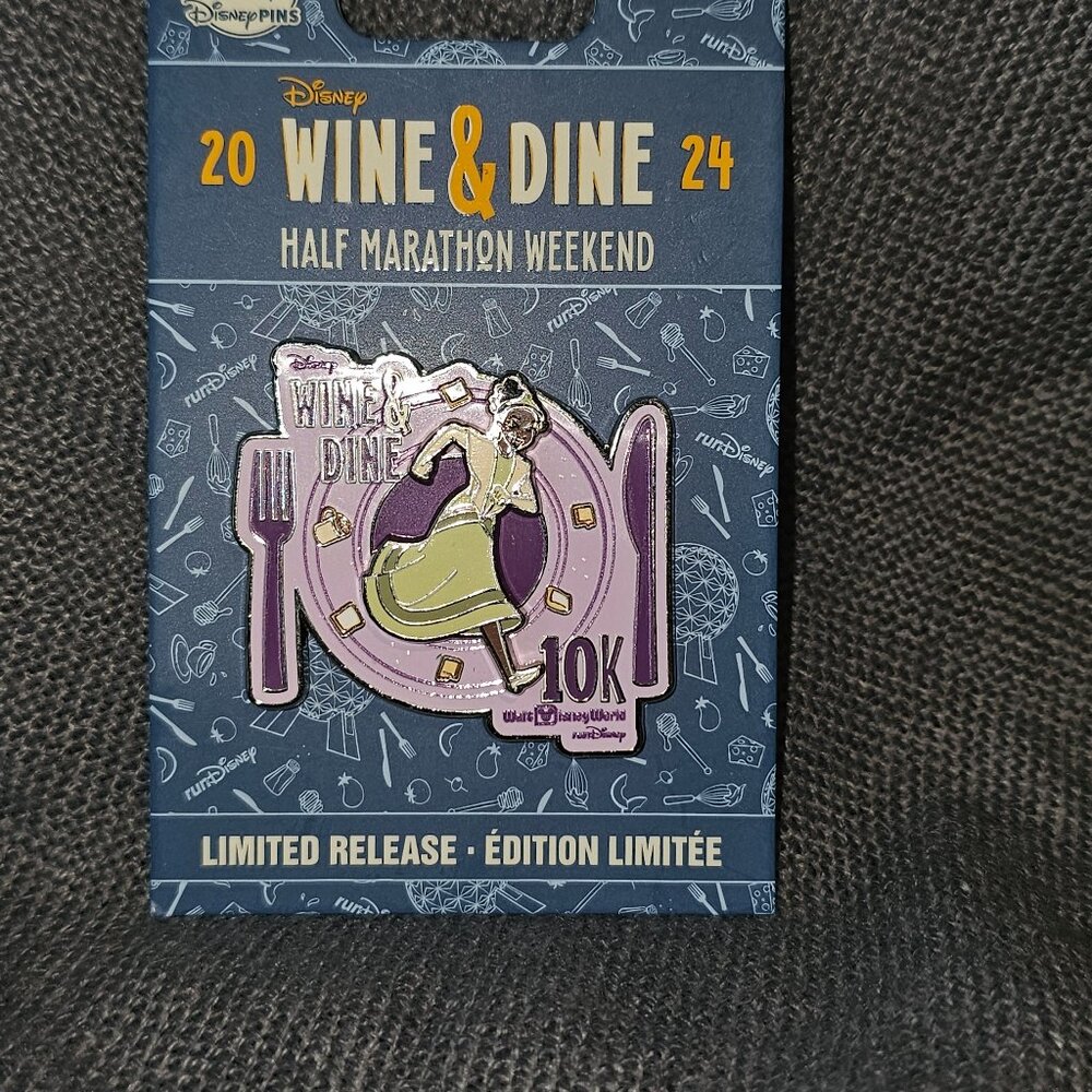 Disney 2024 Wine & Dine Half Marathon Tiana 10K Limited Release Pin